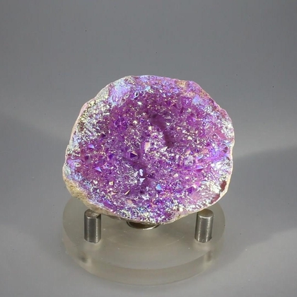 Magenta Aura Quartz Geode ~50x42mm