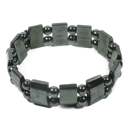 Magnetic Hematite Bracelet - Large Barrels and Spheres