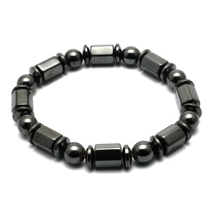 Magnetic Hematite Crystal Bracelet - Hexagon, Discs & Spheres