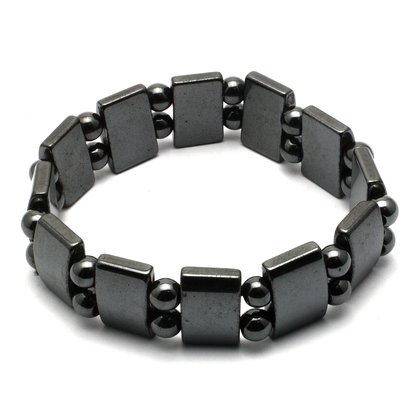 Magnetic Hematite Crystal Bracelet - Rectangles & Spheres