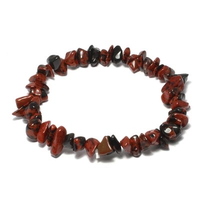 Mahogany Obsidian Gemstone Chip Bracelet