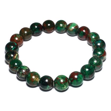 Malachite & Cuprite 10mm Round Bead Bracelet