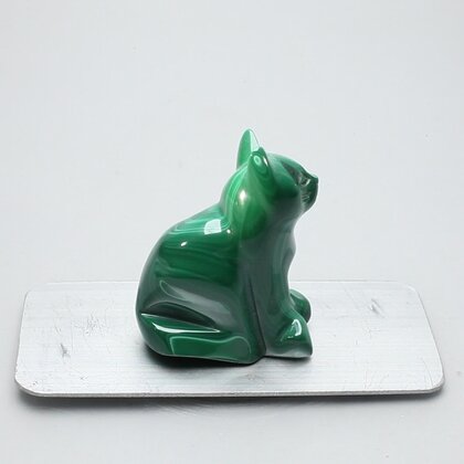 Malachite Crystal Cat  ~39x31mm