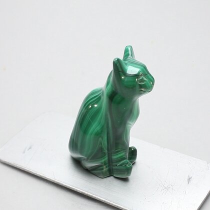 Malachite Crystal Cat  ~45x24mm
