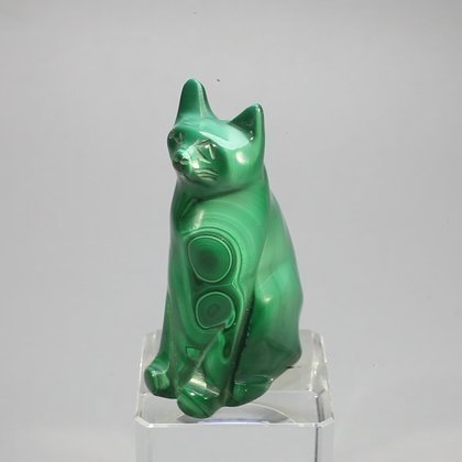 Malachite Crystal Cat  ~48x25mm