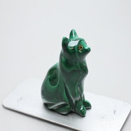 Malachite Crystal Cat  ~51x29mm