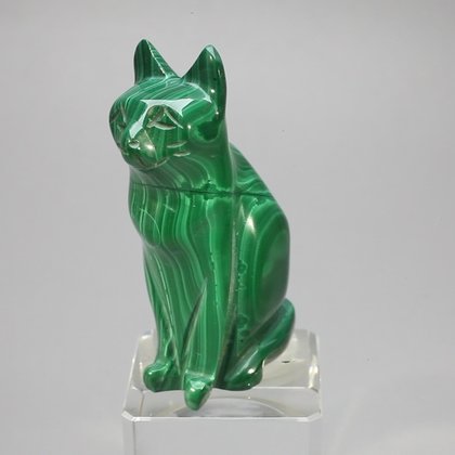 Malachite Crystal Cat  ~54x35mm