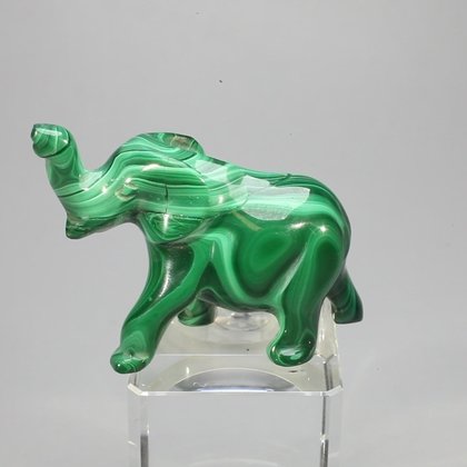 Malachite Crystal Elephant ~44x35mm