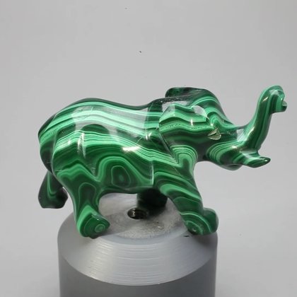 Malachite Crystal Elephant ~51x30mm