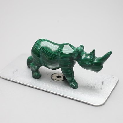 Malachite Crystal Rhino ~26x60mm