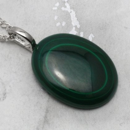 Malachite Gemstone Pendant ~29mm