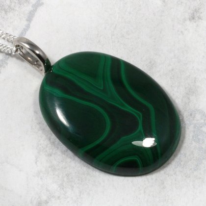 Malachite Gemstone Pendant ~30mm