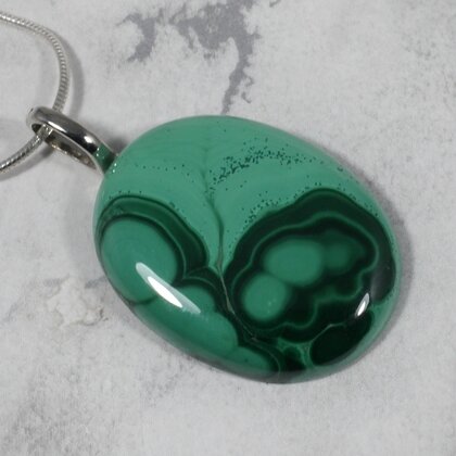 Malachite Gemstone Pendant ~30mm