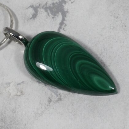 Malachite Gemstone Pendant ~34mm