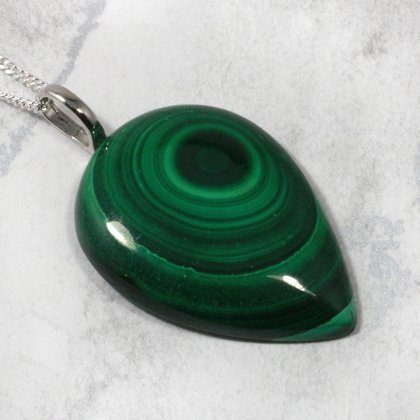 Malachite Gemstone Pendant ~35mm