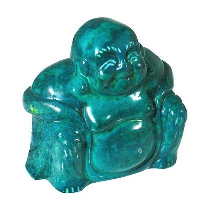 Malachite Howlite Carved Sitting Buddha Statue