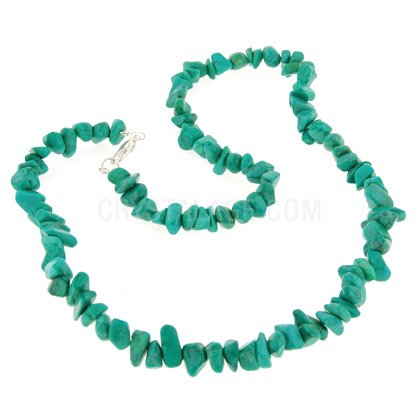 Malachite Howlite Gemstone Chip Necklace with Clasp