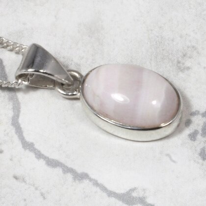 Mangano Calcite 925 Silver Pendant ~14mm