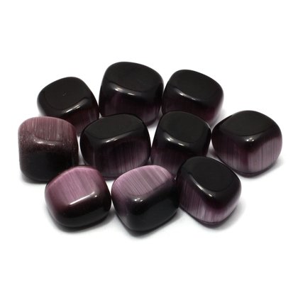 Mauve Cat's Eye Tumble Stone (20-25mm)