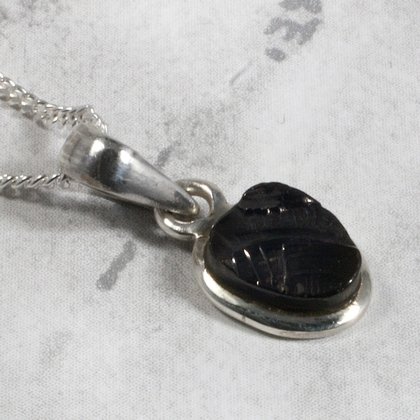 Mini Shungite & Silver Pendant ~10mm