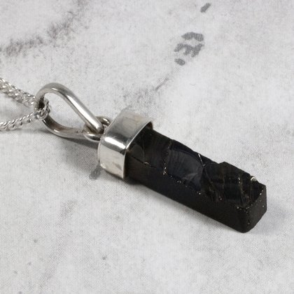 Mini Shungite & Silver Pendant ~20mm