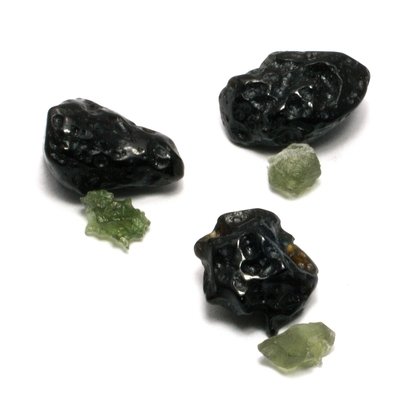 Moldavite & Indochinite Healing Crystal Pair
