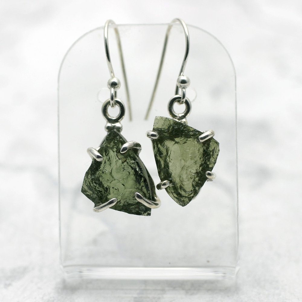 Moldavite shop crystal earrings