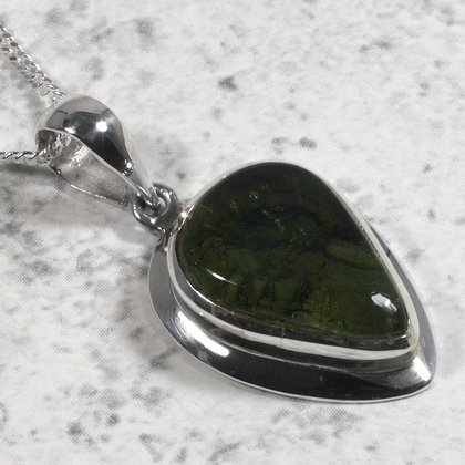 Moldavite & Silver Pendant  ~22mm