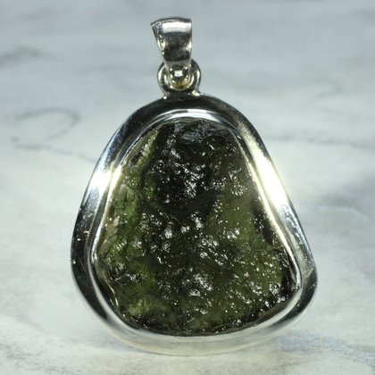 Moldavite & Silver Pendant  ~28mm