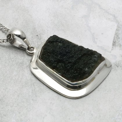 MAGNIFICENT Moldavite & Silver Pendant  ~28mm