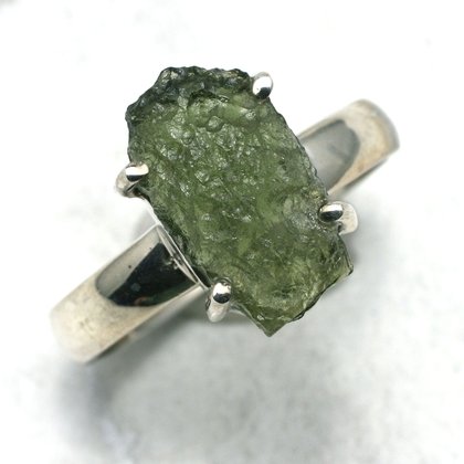Moldavite & Silver Ring ~ Ring Size 10.5 US, U UK