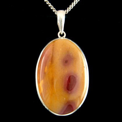 Mookaite & Silver Pendant - Oval 35mm