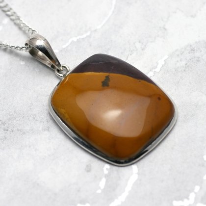 Mookaite & Silver Pendant - Soft Rectangle 29mm