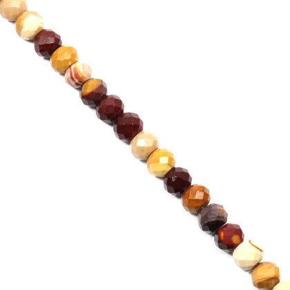 Mookaite Crystal Beads - 10mm Facet Roundel