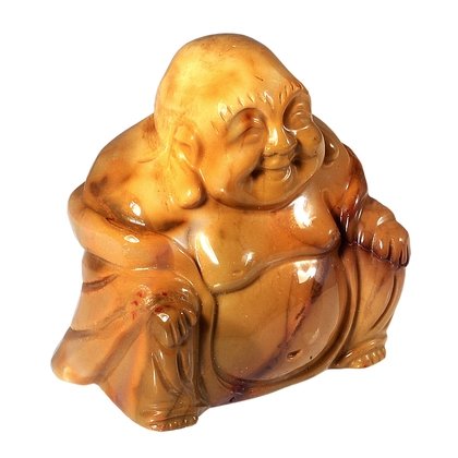 Mookaite Sitting Buddha Statue (Yellow)