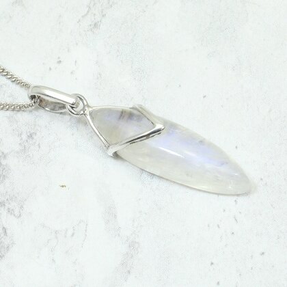 Moonstone 925 Silver Pendant ~32mm