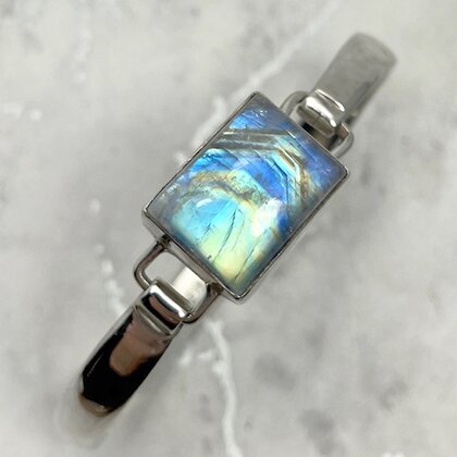 Oval Moonstone Sterling Silver Ring - 925 Silver Bohemian Ring, Handmade In India, Sizes 6-9 With Velvet Gift Bag