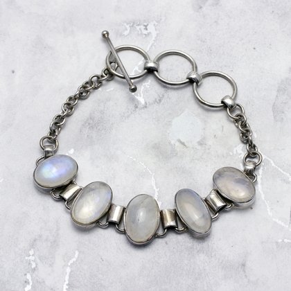 Moonstone & Silver Bracelet ~217mm
