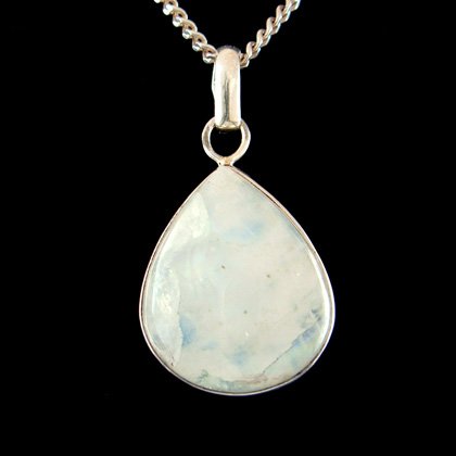 Moonstone & Silver Pendant - Droplet 25mm