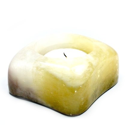 Moonstone Calcite Shallow Tealight Candle Holder ~88mm