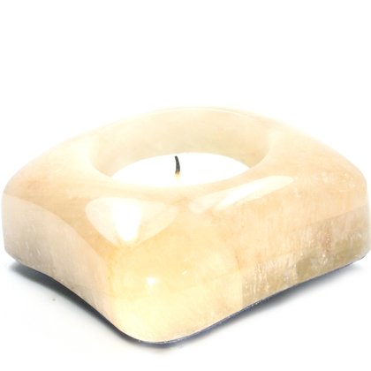 Moonstone Calcite Shallow Tealight Candle Holder ~94x70x32mm