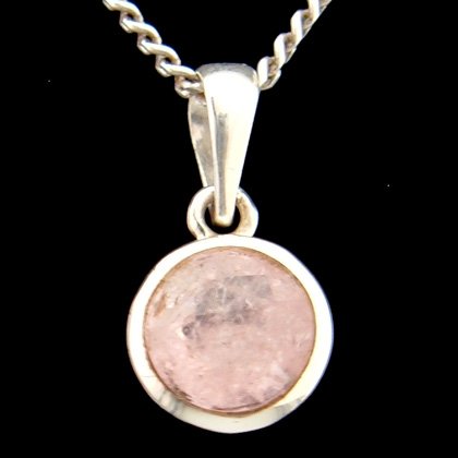 Morganite & Silver Pendant - Faceted 11mm