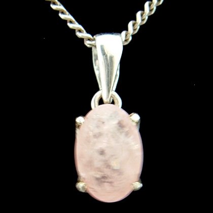 Morganite & Silver Pendant - Faceted 13mm