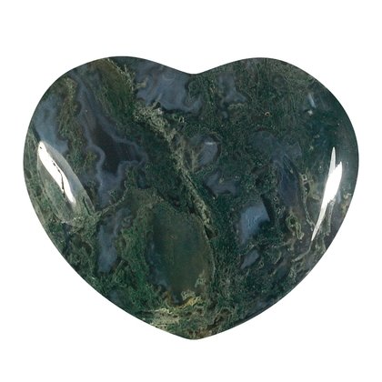 Moss Agate Crystal Heart ~45mm