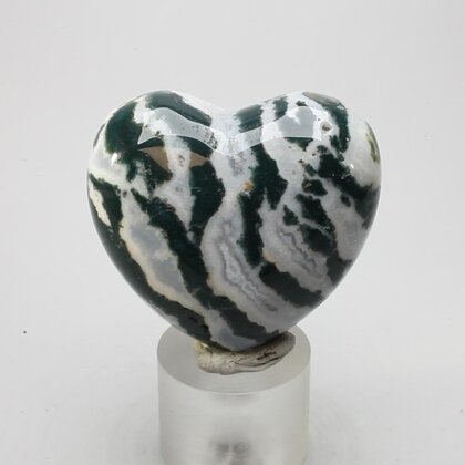 Moss Agate Crystal Heart ~46x41mm