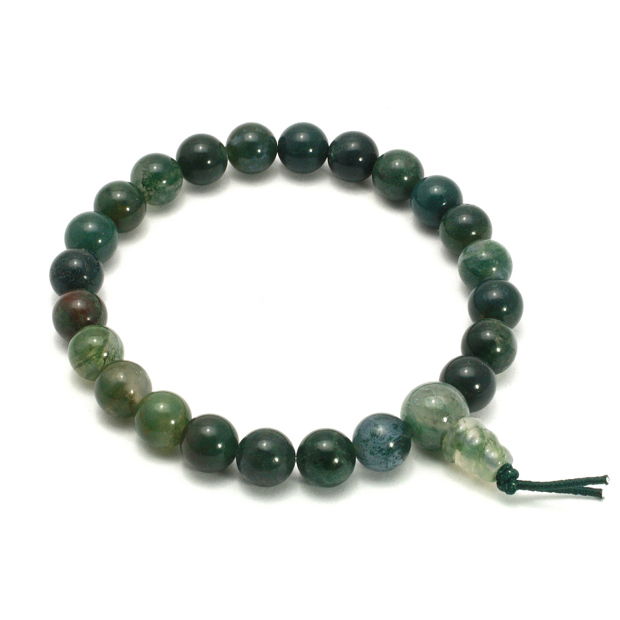 6mm Healing Stone Bracelet GORGEOUS Moss Agate and Red Garnet 8mm faceted