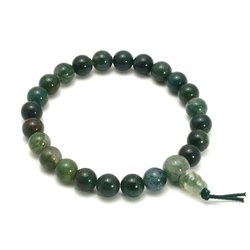 Moss Agate Power Bead Bracelet