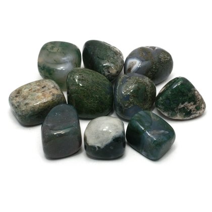 Moss Agate Tumble Stones (20-25mm)