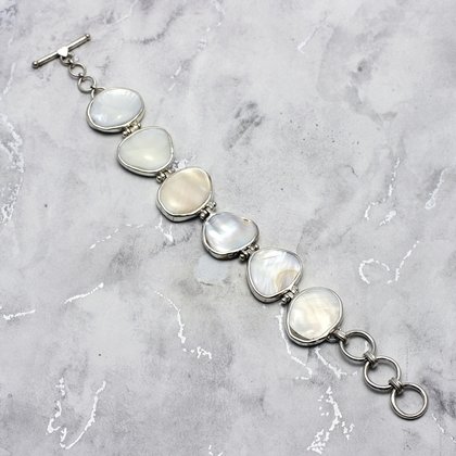 Mother of Pearl & Silver Bracelet ~185mm