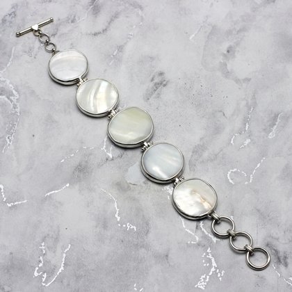 Mother of Pearl & Silver Bracelet ~203mm